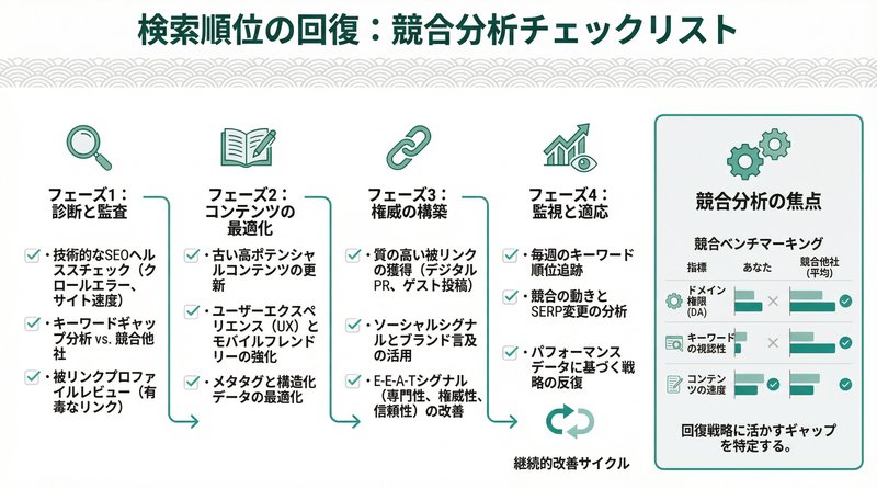 順位回復へのチェックリスト図解