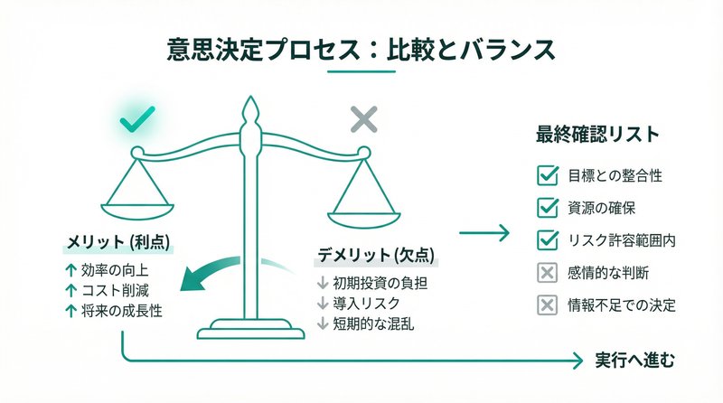 WordPressのメリット・デメリット比較図