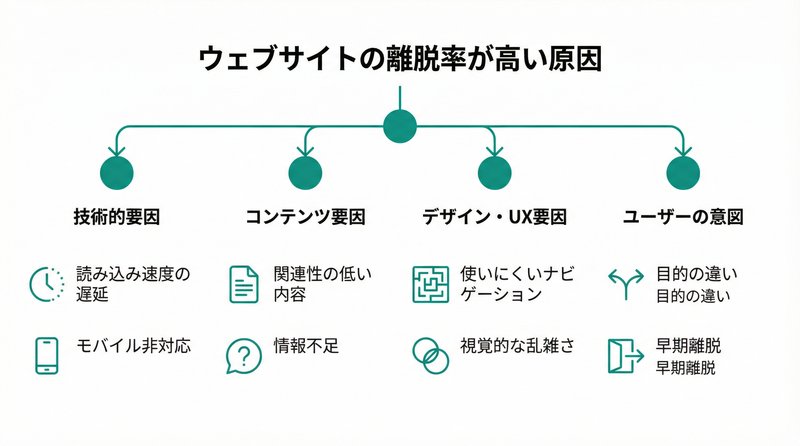 離脱率が高くなる要因の図解