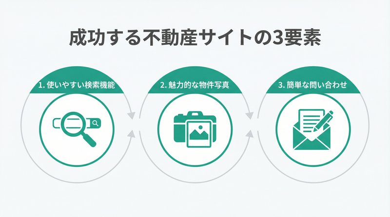 成功する不動産サイトの3要素