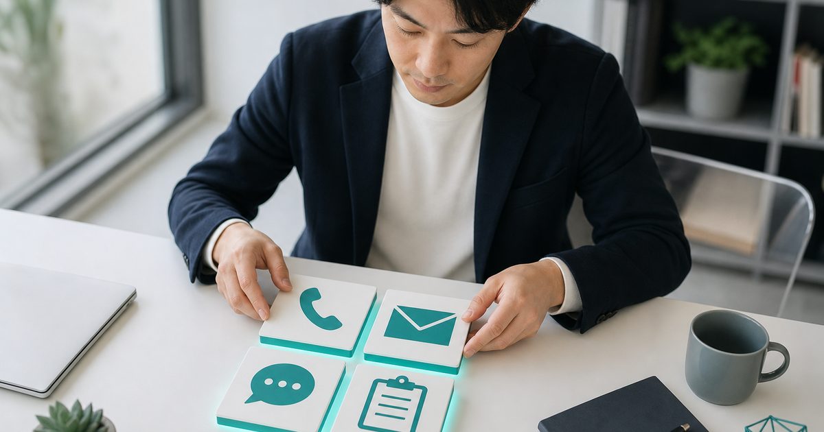 連絡手段ごとの用途と受付条件をページ上で明示する方法