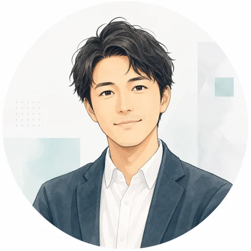 株式会社ジェイテックサービス様をイメージした30代男性のIT会社勤務風イラスト