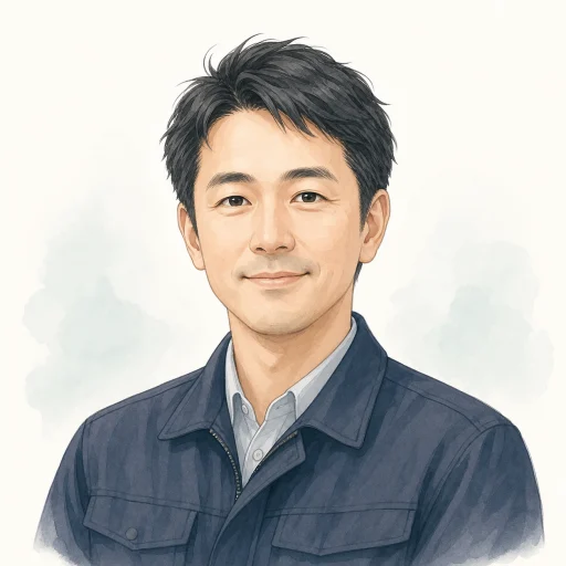 東京ガスNext one株式会社様をイメージした40代男性のガス会社社員風イラスト