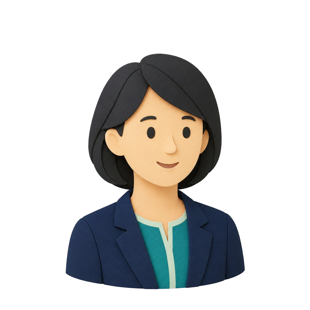 地域企業の管理担当者を表現した人物イラスト